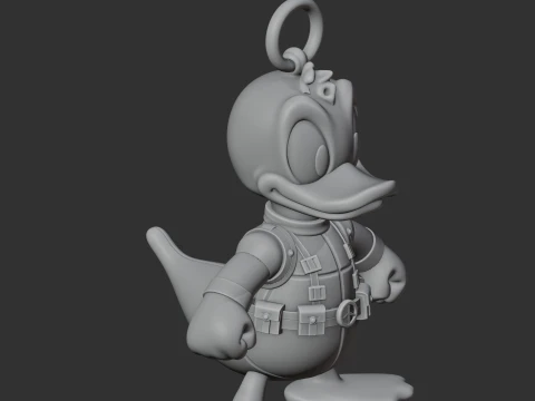 Donald Duck Deadpool Ring Figure 3D Model