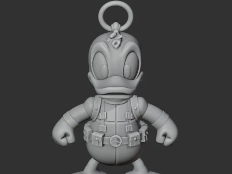 Donald Duck Deadpool Ring Figure 3D Model