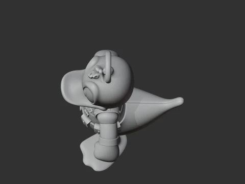 Donald Duck Deadpool Ring Figure 3D Model