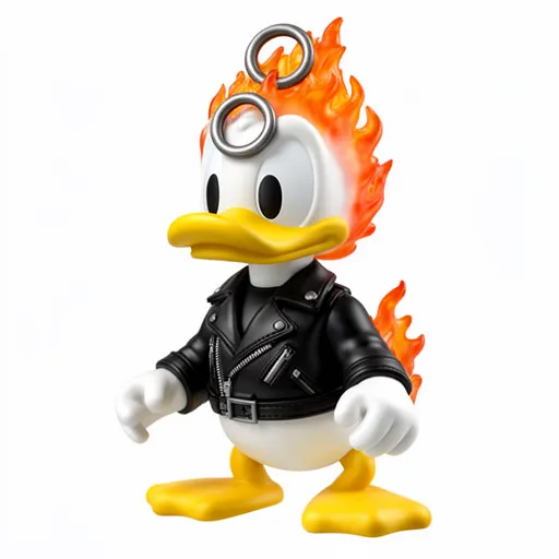 Donald Duck Ghost Rider Ring Figure 3D Model .c4d .max .obj .3ds .fbx .stl .blend 