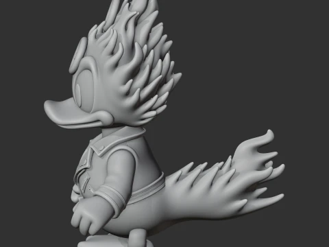 Donald Duck Ghost Rider Ring Figure 3D Model