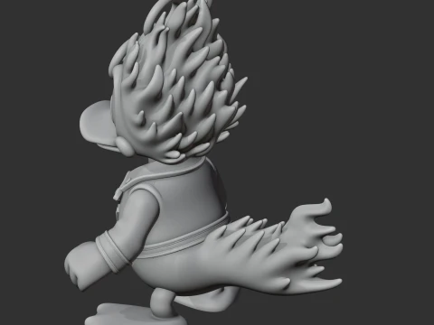 Donald Duck Ghost Rider Ring Figure 3D Model