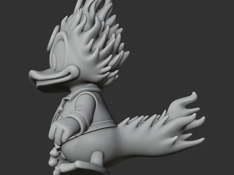 Donald Duck Ghost Rider Ring Figure 3D Model