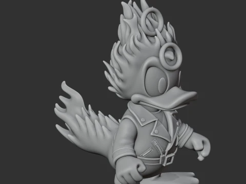 Donald Duck Ghost Rider Ring Figure 3D Model