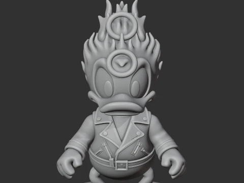 Donald Duck Ghost Rider Ring Figure 3D Model