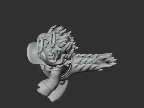 Donald Duck Ghost Rider Ring Figure 3D Model