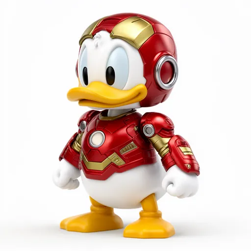 Donald Duck Iron Man Ring Figure 3D Model .c4d .max .obj .3ds .fbx .stl .blend 