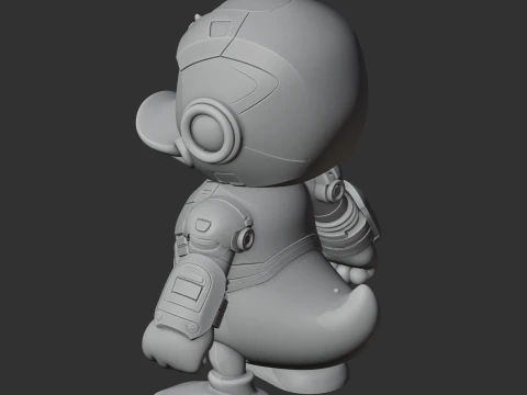 Donald Duck Iron Man Ring Figure 3D Model