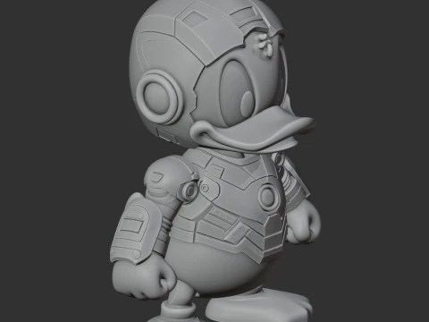 Donald Duck Iron Man Ring Figure 3D Model