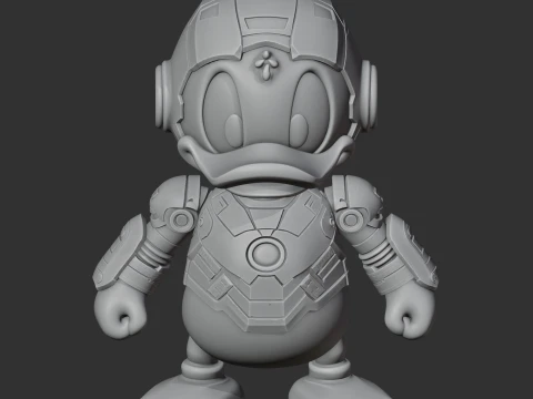 Donald Duck Iron Man Ring Figure 3D Model