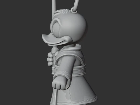 Donald Duck Jedi Ring Figure 3D Model