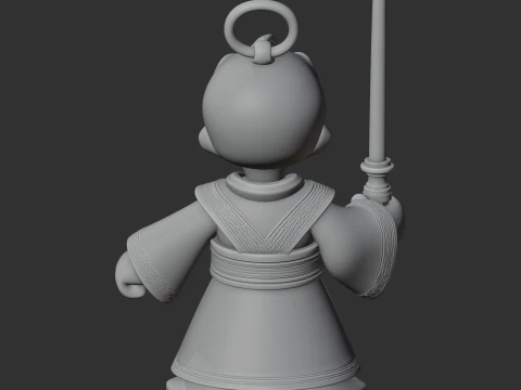 Donald Duck Jedi Ring Figure 3D Model