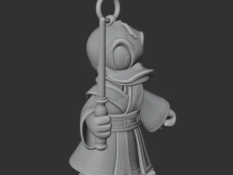 Donald Duck Jedi Ring Figure 3D Model