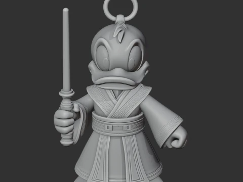 Donald Duck Jedi Ring Figure 3D Model
