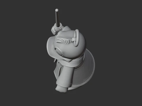 Donald Duck Jedi Ring Figure 3D Model