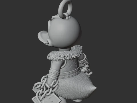Donald Duck Kratos Ring Figure 3D Model