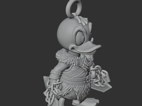Donald Duck Kratos Ring Figure 3D Model