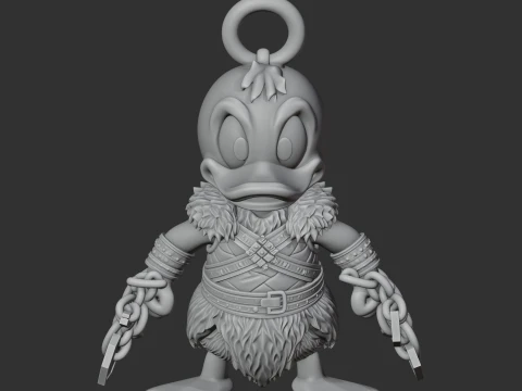 Donald Duck Kratos Ring Figure 3D Model