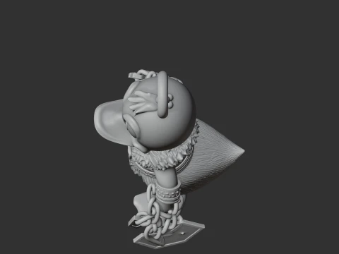 Donald Duck Kratos Ring Figure 3D Model