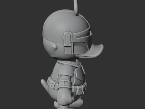 Donald Duck Mandalorian Ring Figure 3D Model
