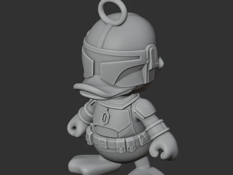 Donald Duck Mandalorian Ring Figure 3D Model