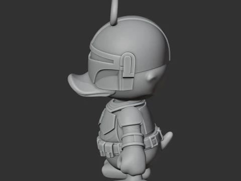 Donald Duck Mandalorian Ring Figure 3D Model