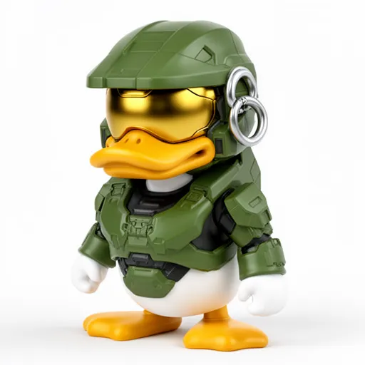 Donald Duck Master Chief Ring Figure 3D Model .c4d .max .obj .3ds .fbx .stl .blend 