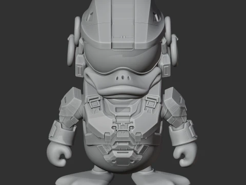 Donald Duck Master Chief Ring Figure 3D Model