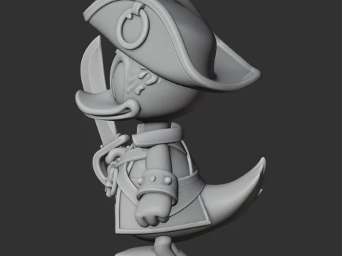Donald Duck Pirate Ring Figure 3D Model