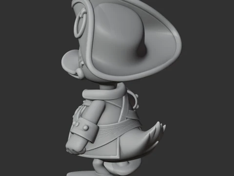 Donald Duck Pirate Ring Figure 3D Model