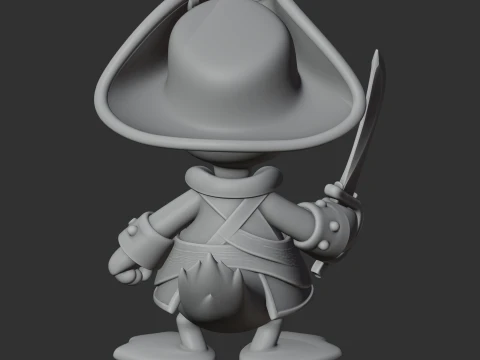 Donald Duck Pirate Ring Figure 3D Model