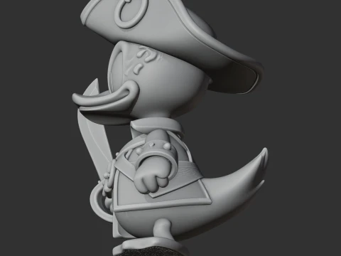 Donald Duck Pirate Ring Figure 3D Model