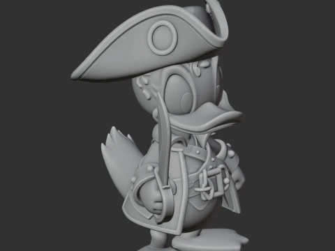 Donald Duck Pirate Ring Figure 3D Model