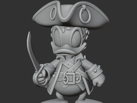 Donald Duck Pirate Ring Figure 3D Model