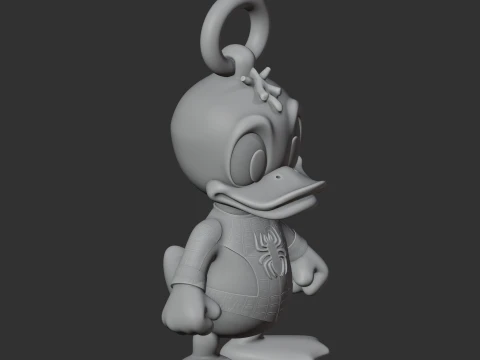 Donald Duck Spider-Man Ring Figure 3D Model