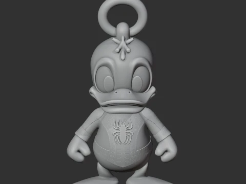 Donald Duck Spider-Man Ring Figure 3D Model