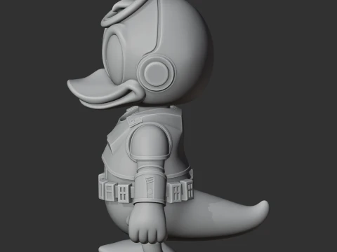 Donald Duck Stormtrooper Ring Figure 3D Model