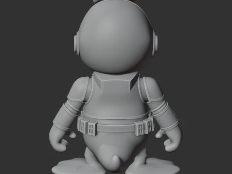 Donald Duck Stormtrooper Ring Figure 3D Model