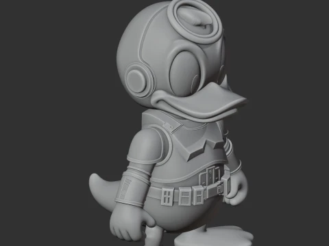 Donald Duck Stormtrooper Ring Figure 3D Model