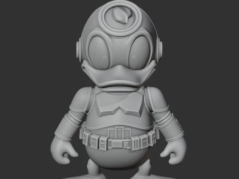 Donald Duck Stormtrooper Ring Figure 3D Model