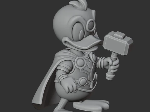 Donald Duck Thor Ring Figure 3D Model