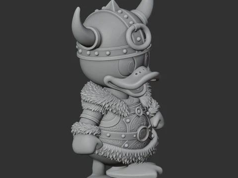 Donald Duck Viking Ring Figure 3D Model