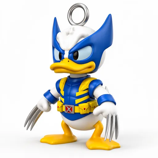 Donald Duck Wolverine Ring Figure 3D Model .c4d .max .obj .3ds .fbx .stl .blend 