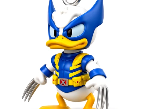 Figurine en anneau Donald Duck Wolverine Modèle 3D