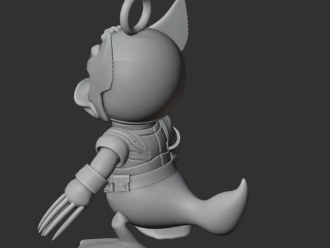Donald Duck Wolverine Ring Figure 3D Model