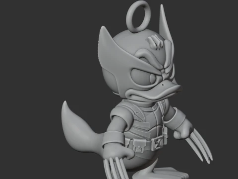 Donald Duck Wolverine Ring Figure 3D Model