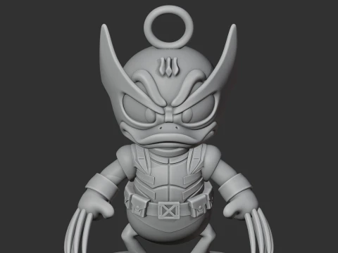 Donald Duck Wolverine Ring Figure 3D Model