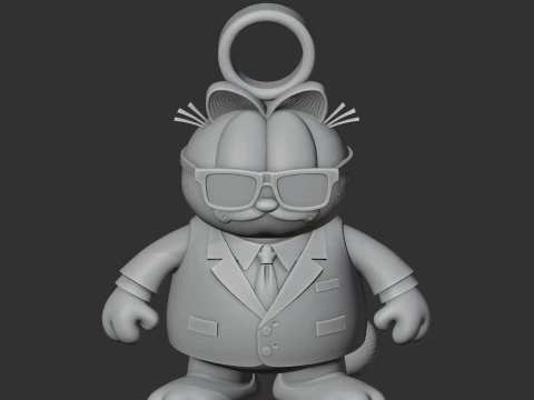 Garfield Agent Smith Ring Figure 3D Model