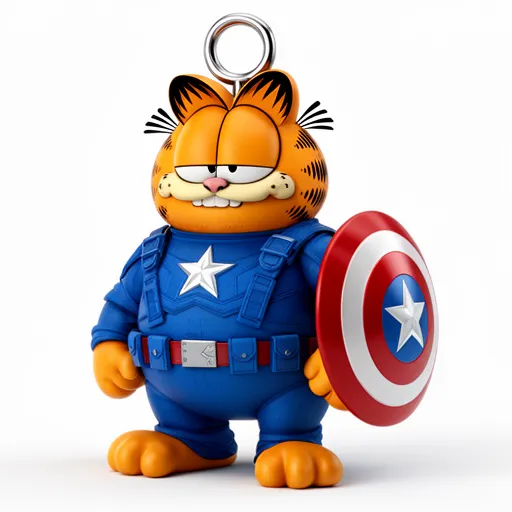 Garfield Captain America Ring Figure 3D Model .c4d .max .obj .3ds .fbx .stl .blend 