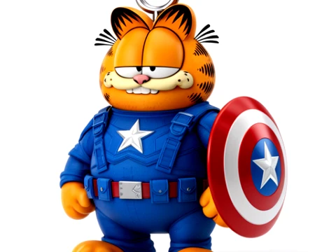 Garfield Captain America Ring Figure 3D Model